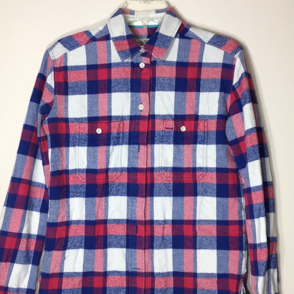Jack Wills flannel/plaid button down size 4 - Picture 2 of 7